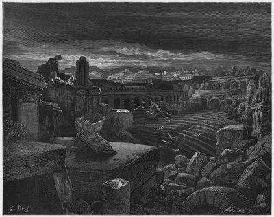 ギュスターヴドレ聖書：バビロンの破壊に関するイザヤのビジョン 作： Gustave Dore